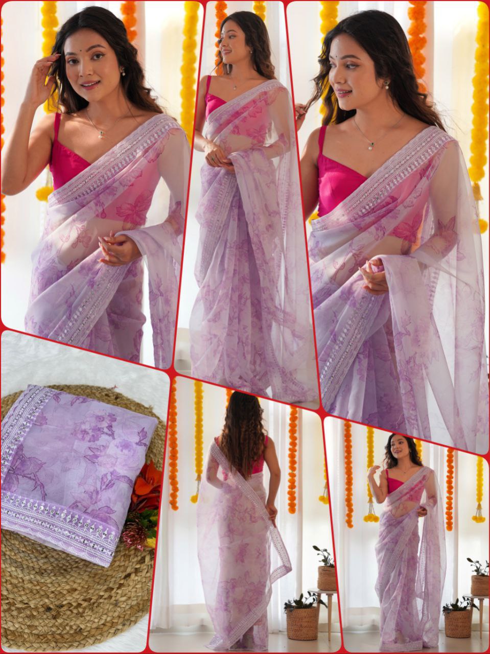 Beautiful Floral Digital Printed saree