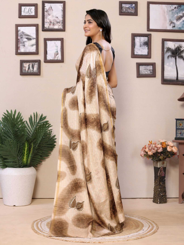 Ready To Wear Printed Silk Saree - Image 2